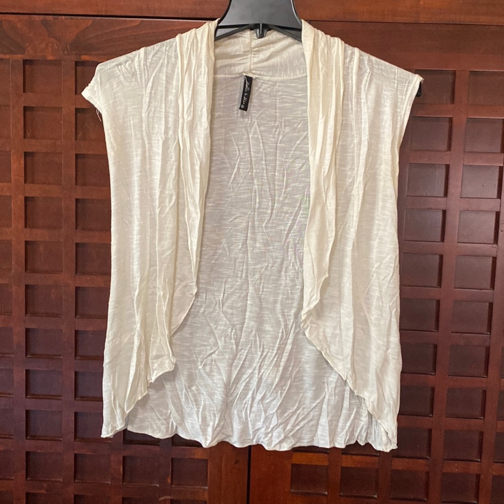 Cream, light cardigan style over shirt